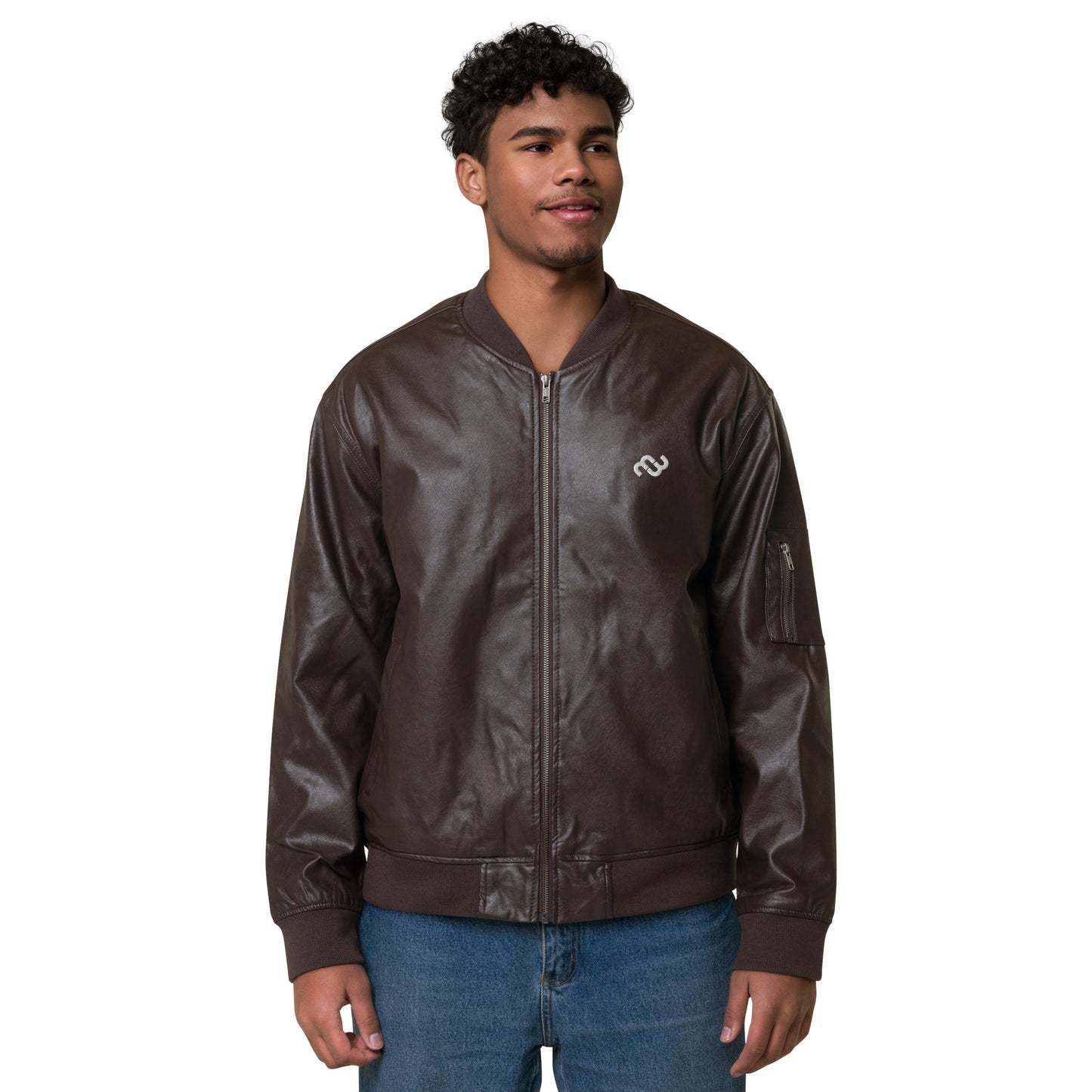 Money Bushae Leather Bomber Jacket