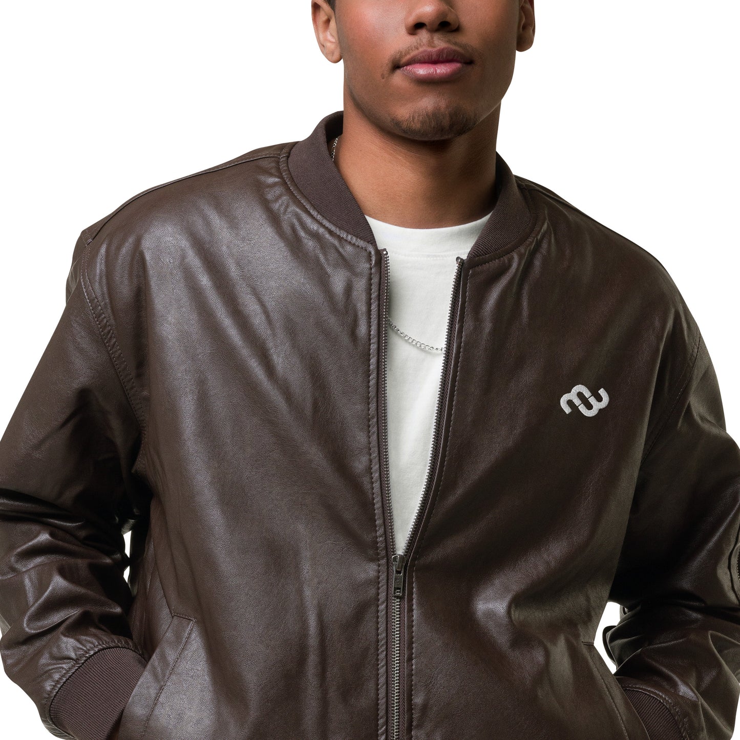 Money Bushae Leather Bomber Jacket