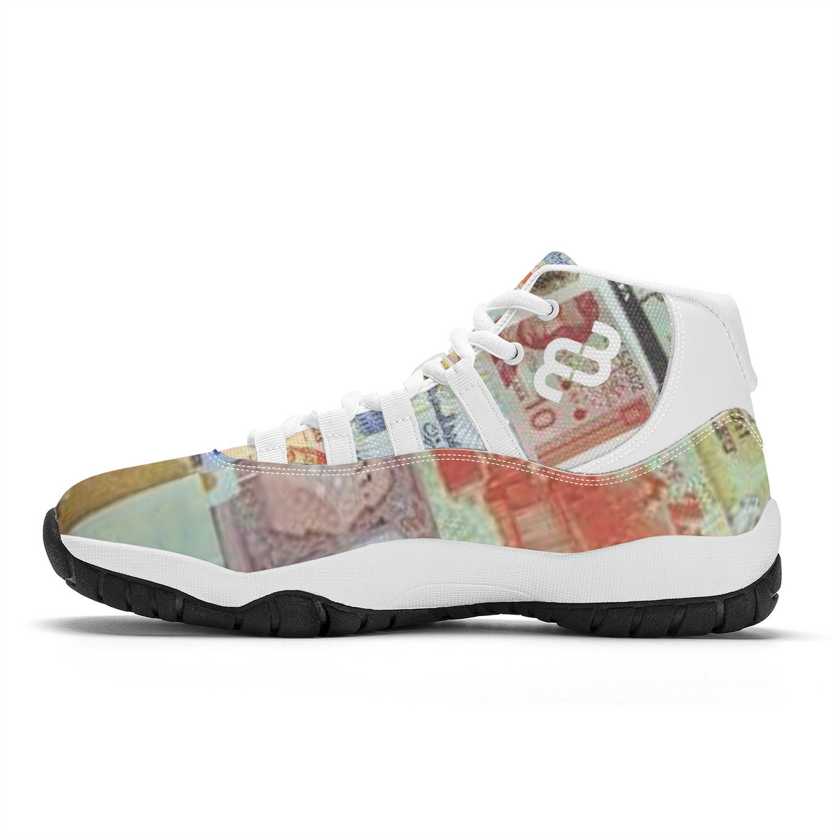 Money Bushae currency SF_S38 High Top Air Retro Sneakers - White