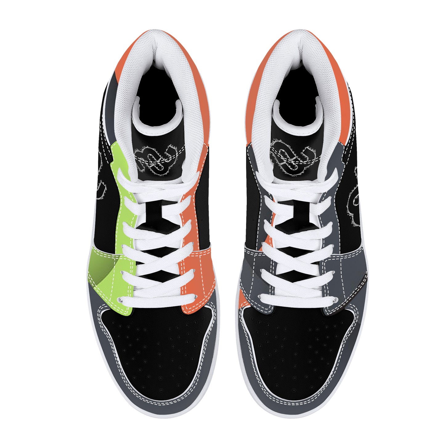 Money Bushae D16 High-Top Synthetic Leather Sneakers - White