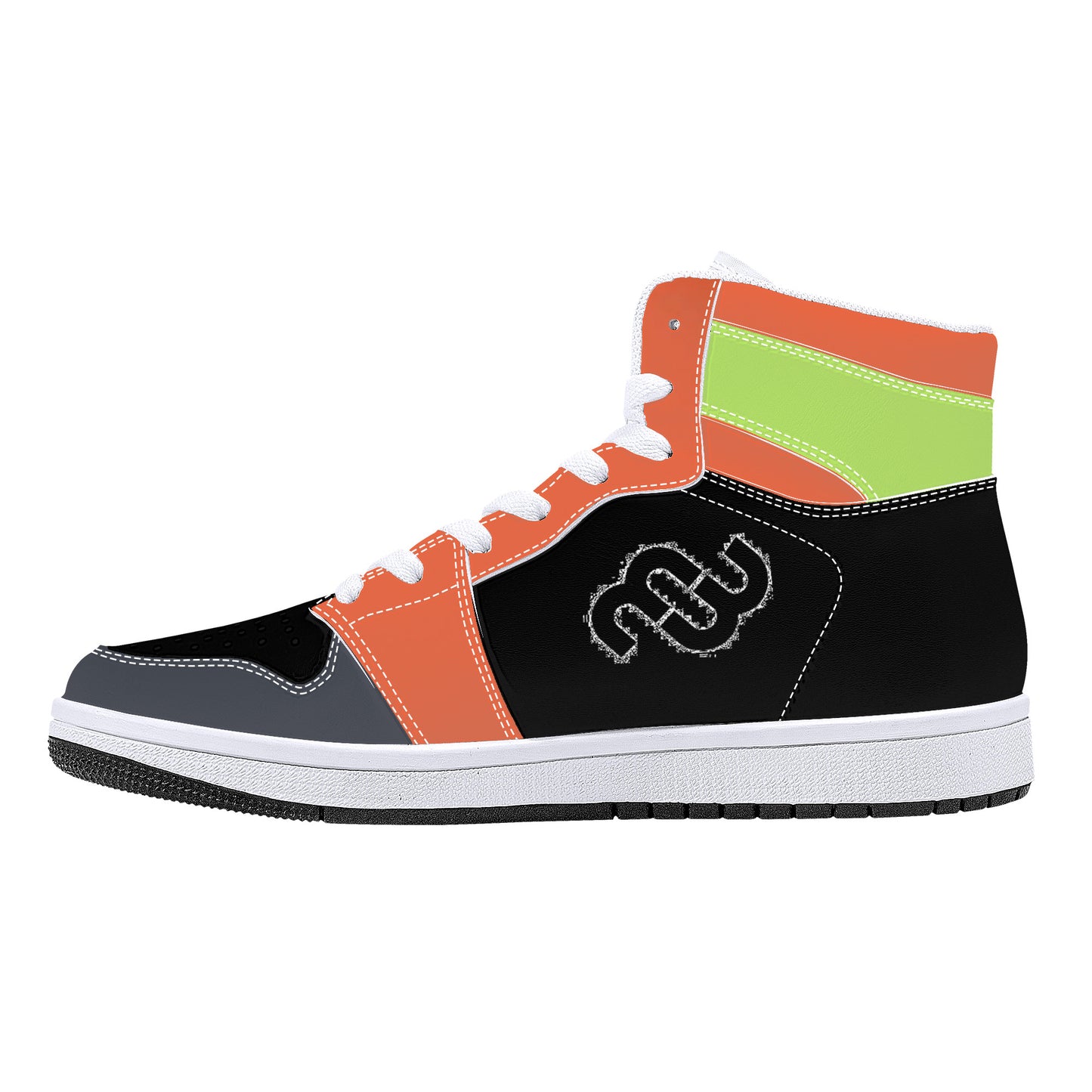 Money Bushae D16 High-Top Synthetic Leather Sneakers - White