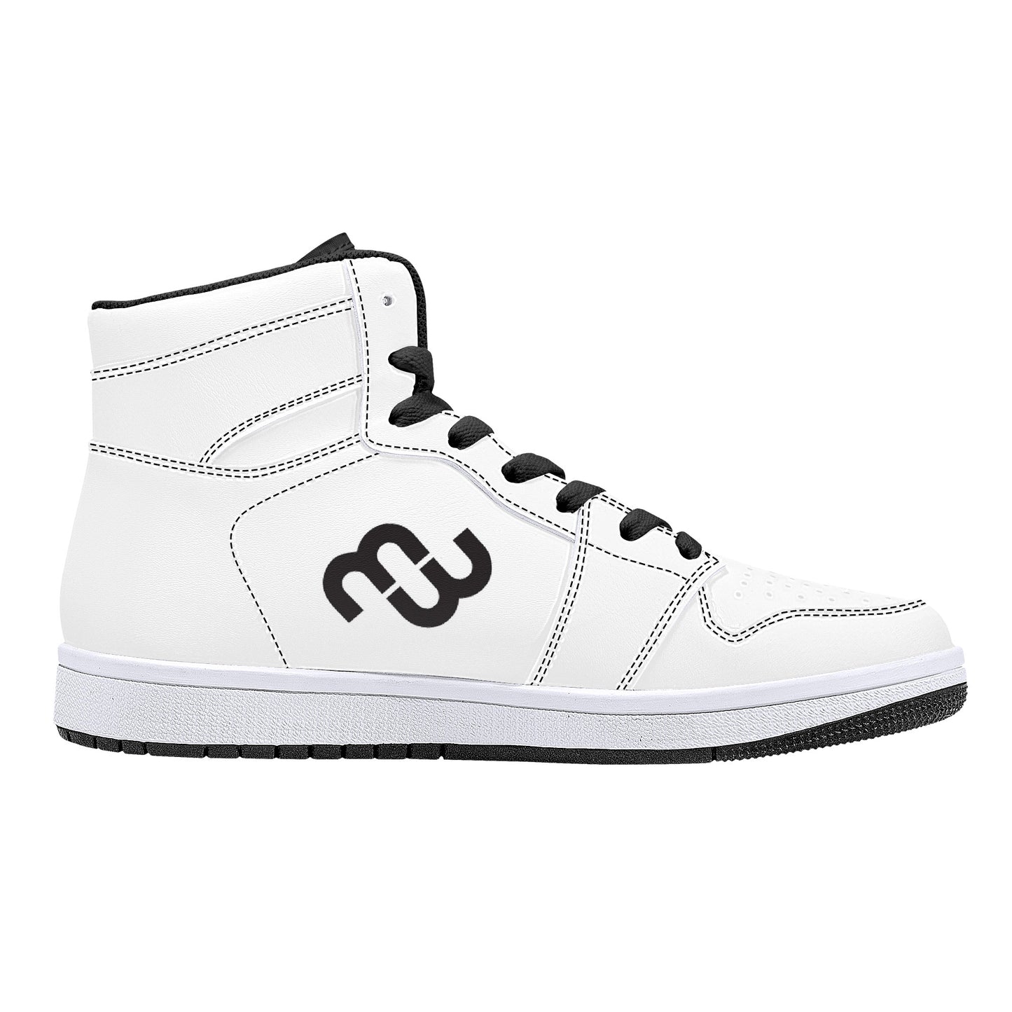 Money Bushae D16 High-Top Synthetic Leather Sneakers - Black White