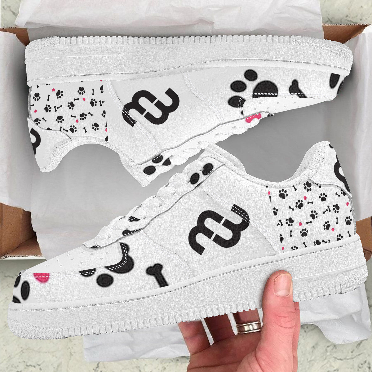 Money Bushae SF_F8 Low Top Unisex Sneaker puppy paws