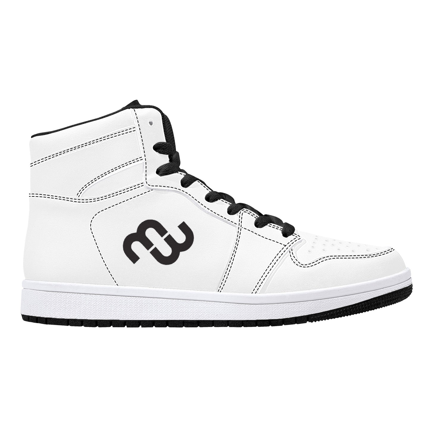 Money Bushae D16 High-Top Synthetic Leather Sneakers - Black White