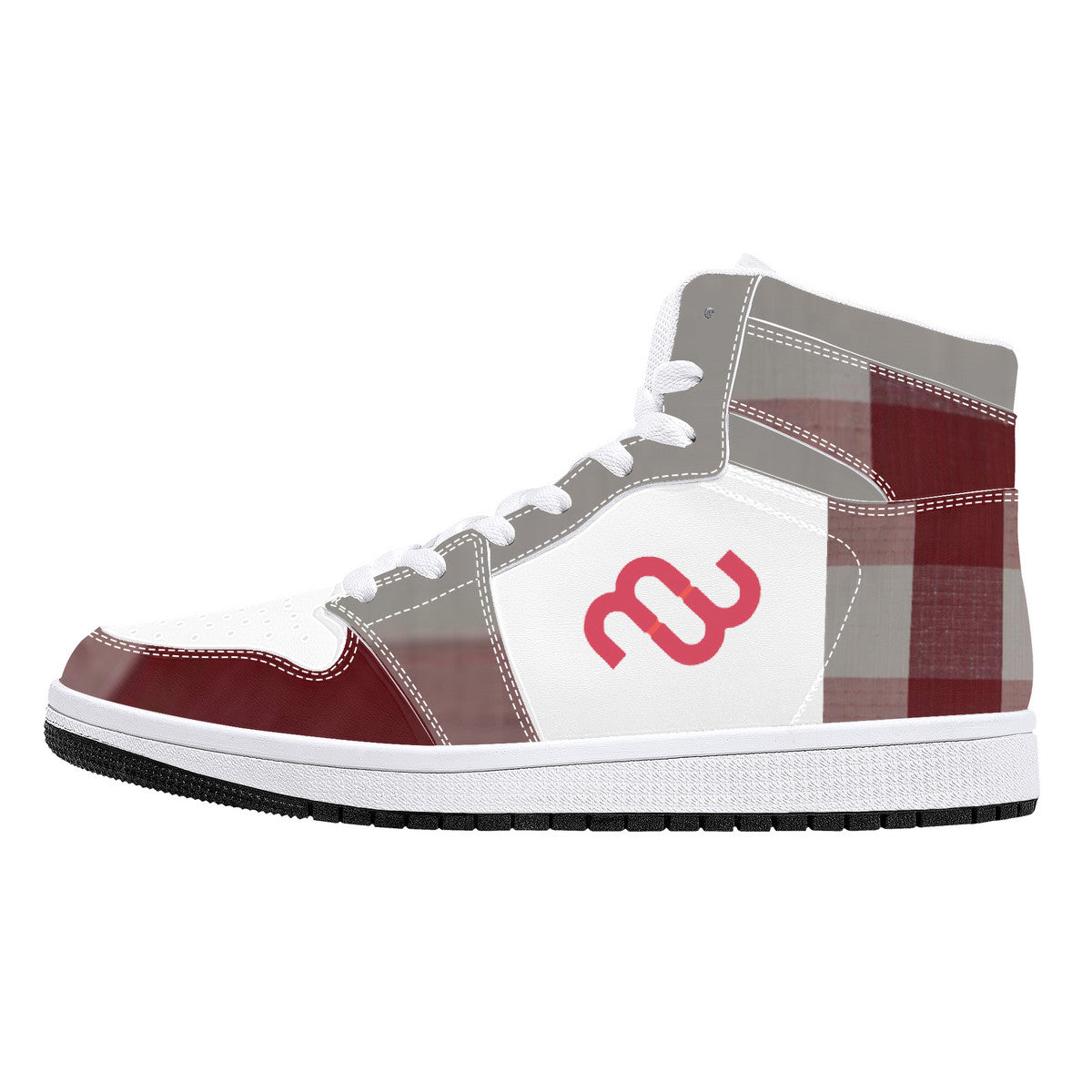 Money Bushae D16 High-Top Synthetic Leather Sneakers - White
