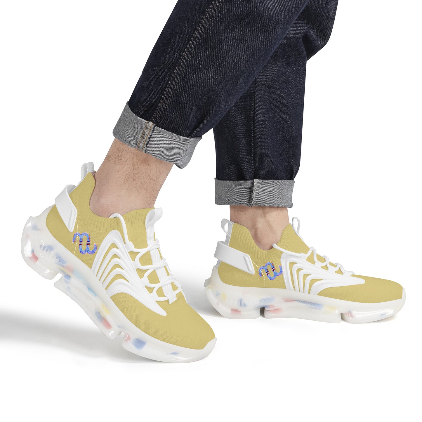 Money Bushae SF_S35 Air Max React Sneakers - White mustard