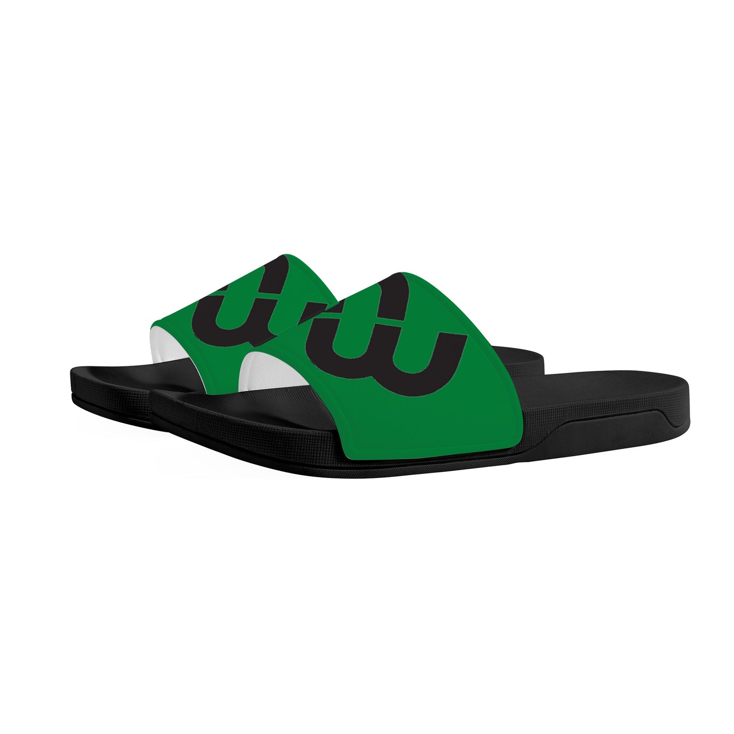 Money Bushae D30 Slide Sandals - Black and Green