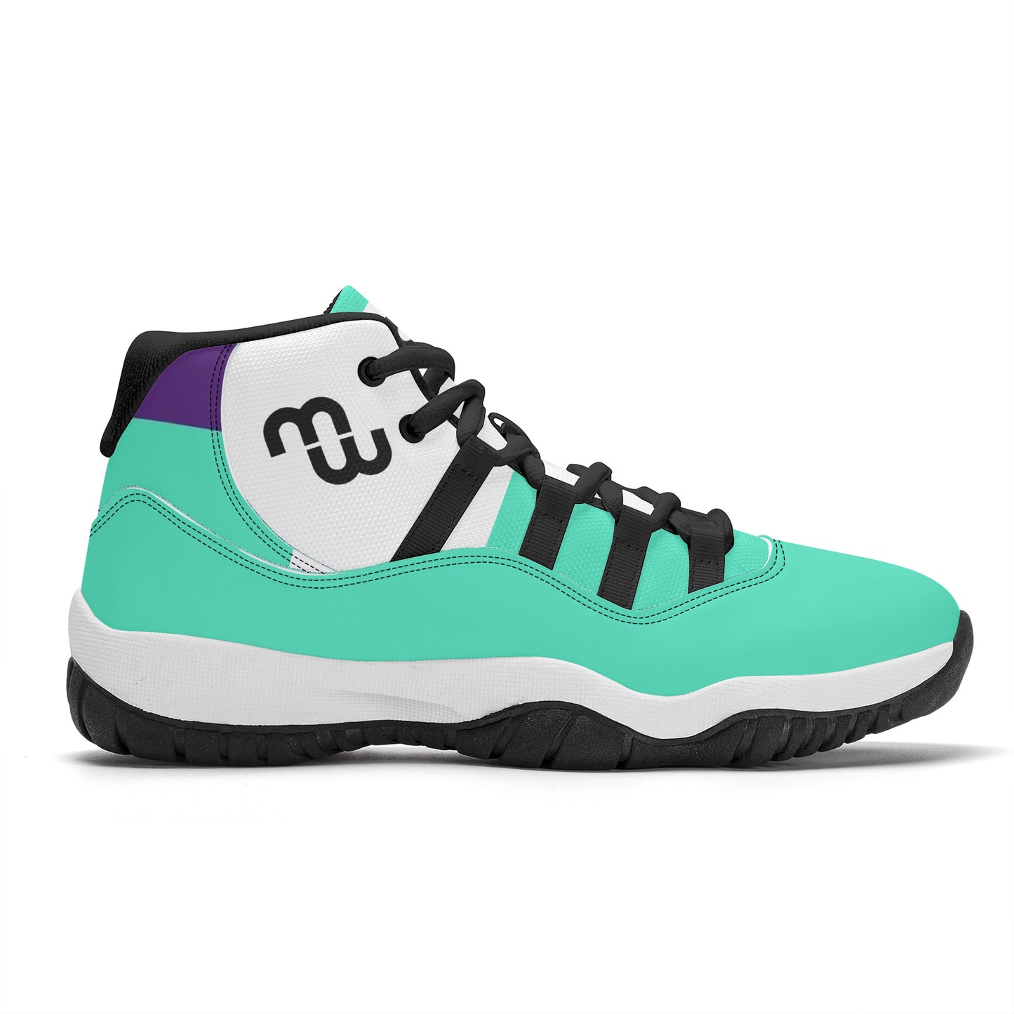 Money Bushae SF_S38 High Top Air Retro Sneakers - purple and turquoise