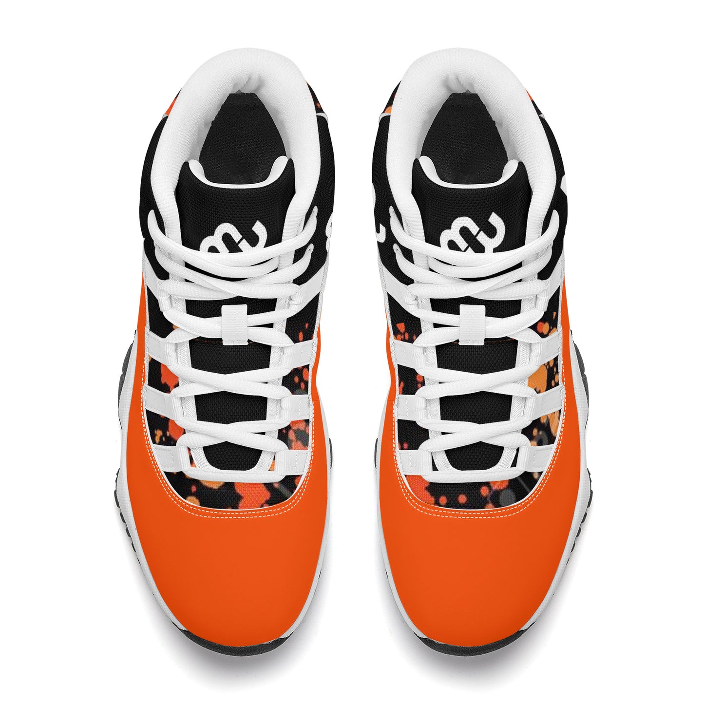 Money Bushae SF_S38 High Top Air Retro Sneakers - Orange and Black