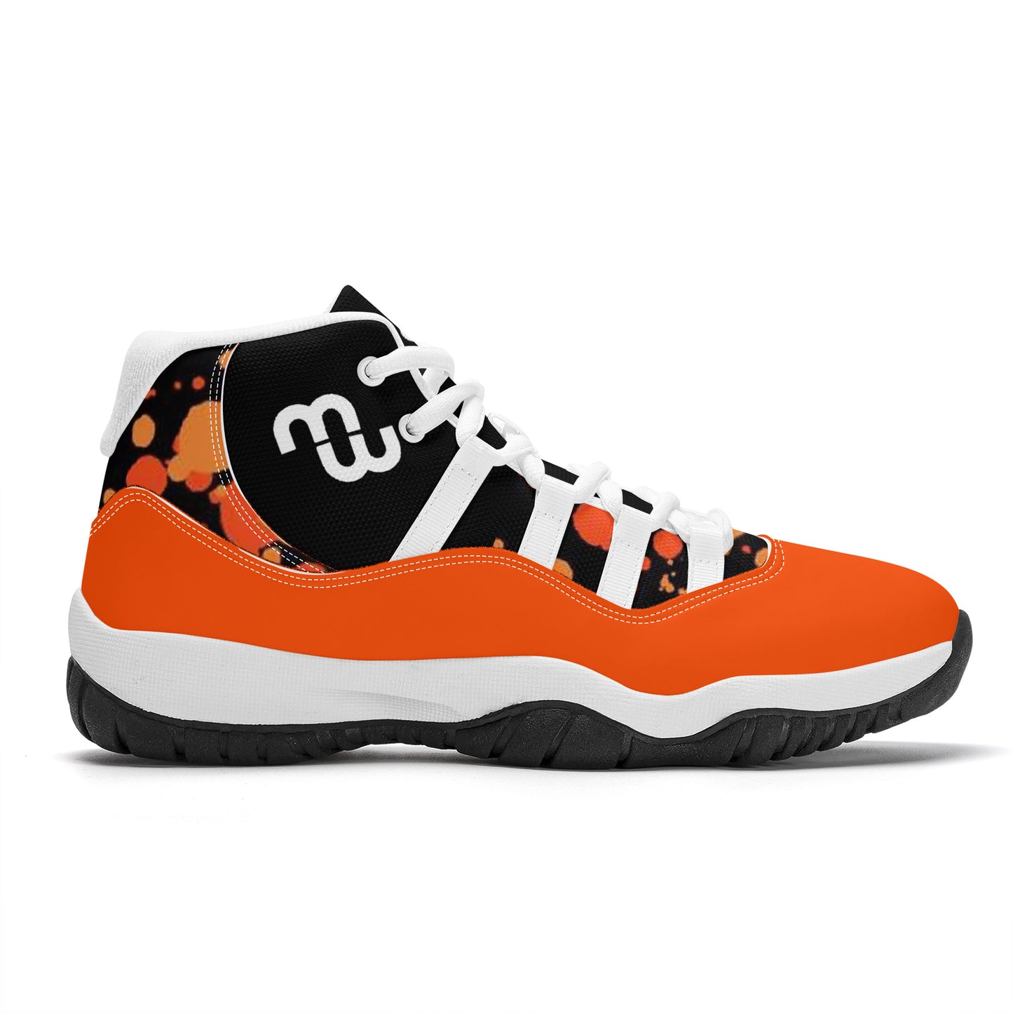 Money Bushae SF_S38 High Top Air Retro Sneakers - Orange and Black