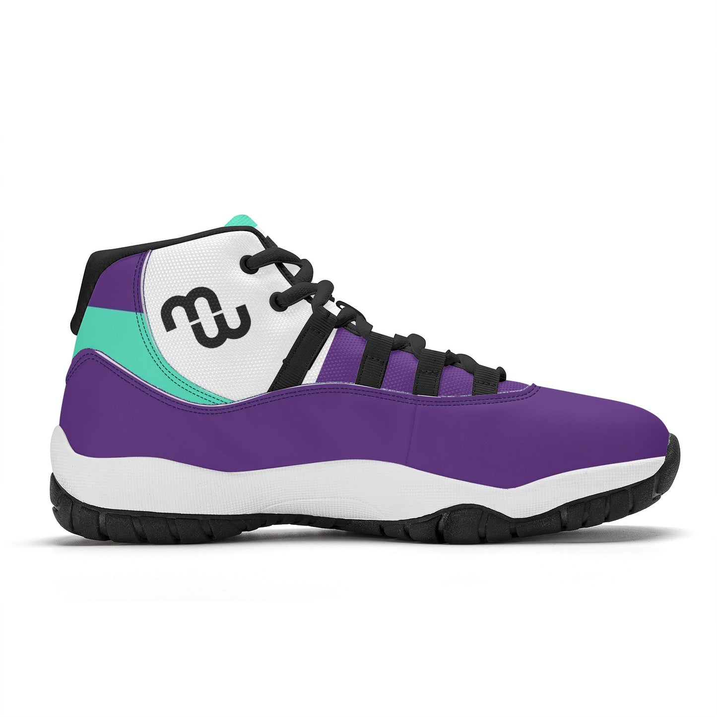 Money Bushae SF_S38 High Top Air Retro Sneakers - purple and turquoise