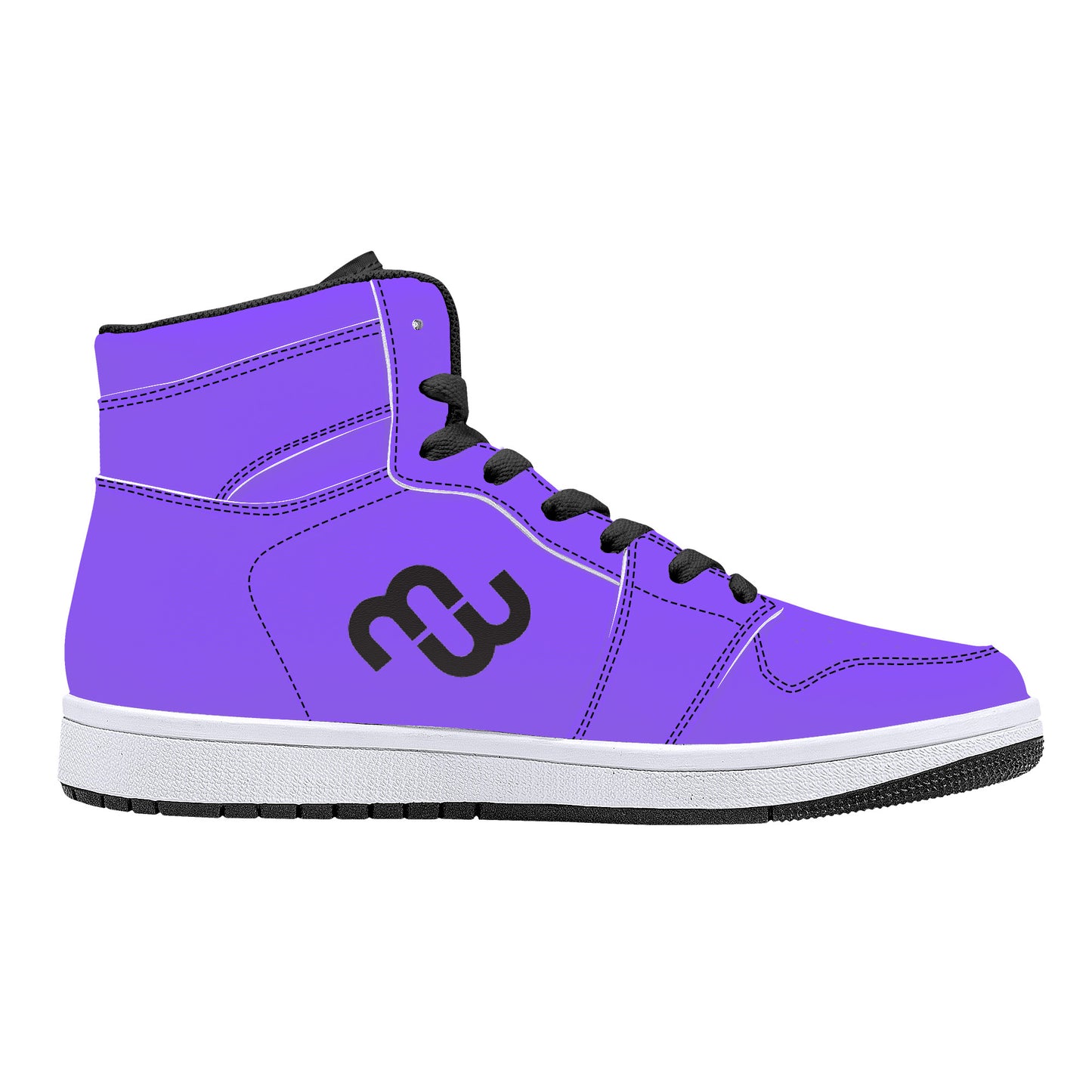 Money Bushae D16 High-Top Synthetic Leather Sneakers - Black Purple