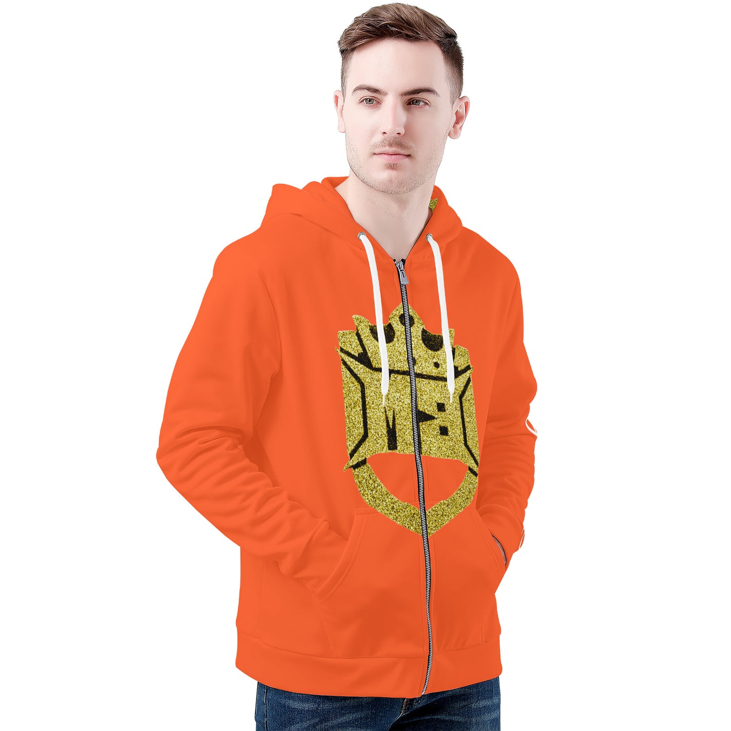 Money Bushae D58 Men's Orange Zip Hoodie