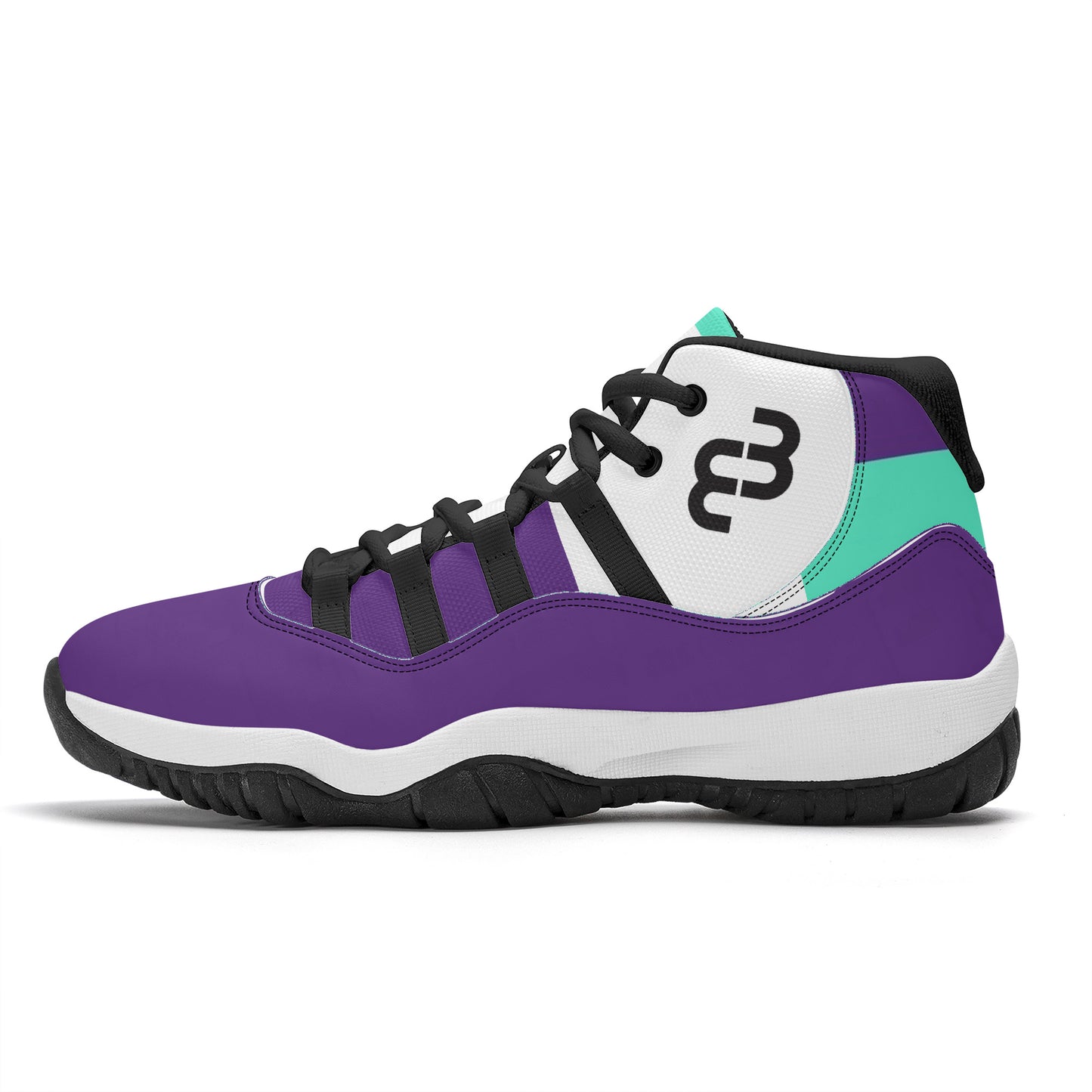 Money Bushae SF_S38 High Top Air Retro Sneakers - purple and turquoise