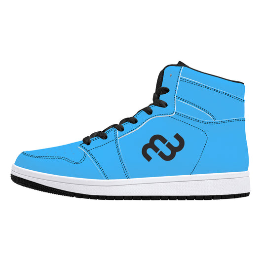 Money Bushae D16 High-Top Synthetic Leather Sneakers - Black Blue