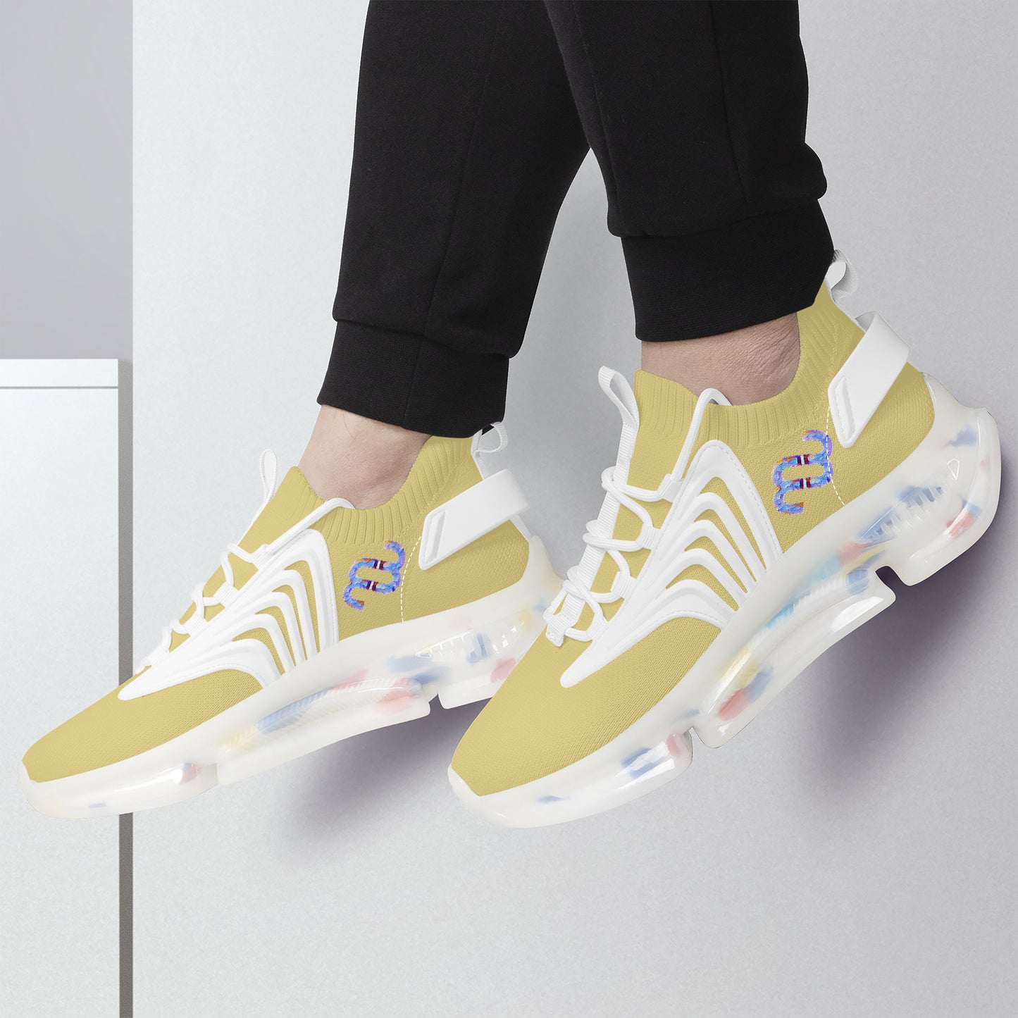 Money Bushae SF_S35 Air Max React Sneakers - White mustard