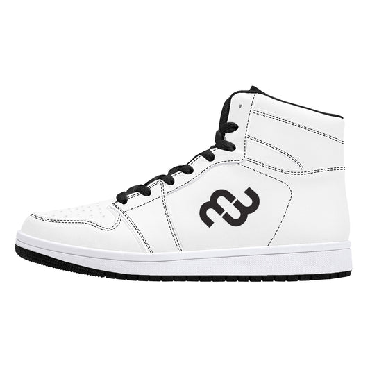 Money Bushae D16 High-Top Synthetic Leather Sneakers - Black White