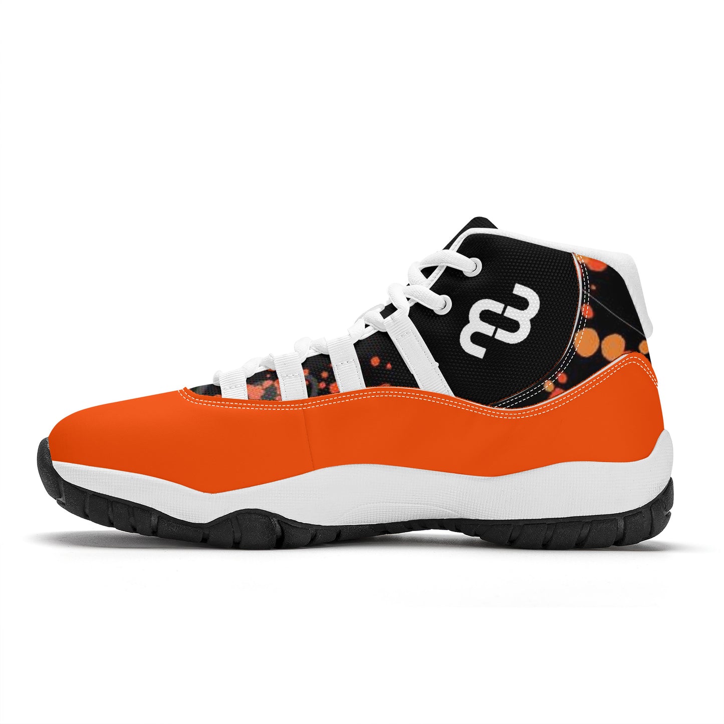 Money Bushae SF_S38 High Top Air Retro Sneakers - Orange and Black