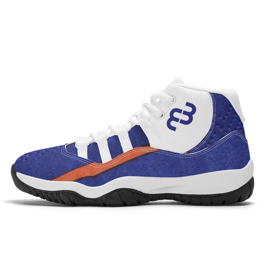 Money Bushae SF_S38 High Top Air Retro Sneakers - White Blue orange