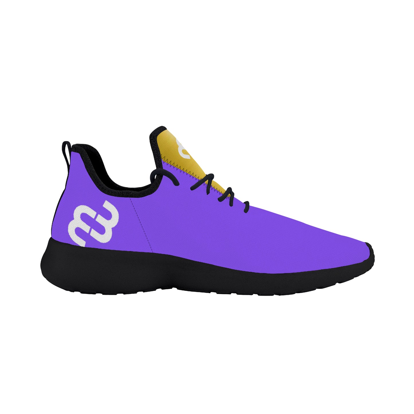 Money Bushae SF_F39 Lightweight Mesh Knit Sneaker - Black Purple Gold