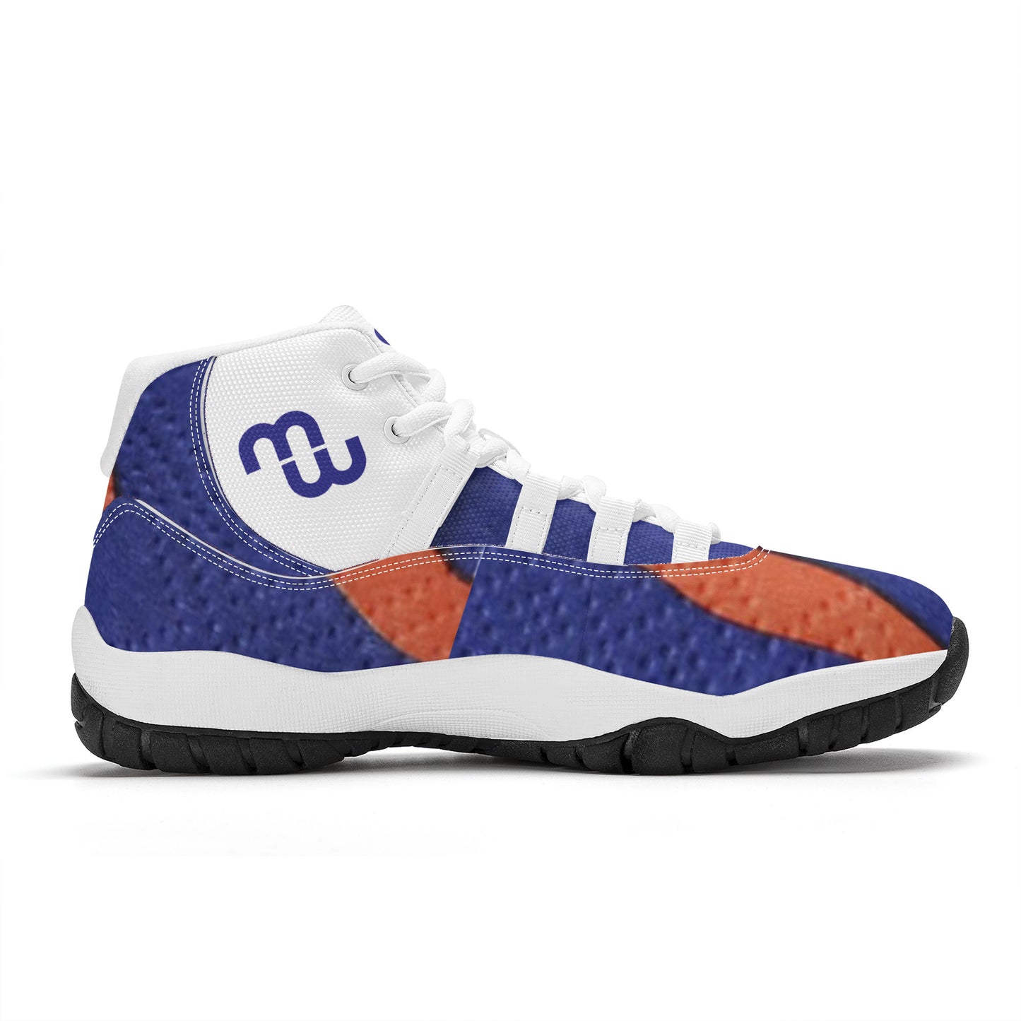 Money Bushae SF_S38 High Top Air Retro Sneakers - White Blue orange