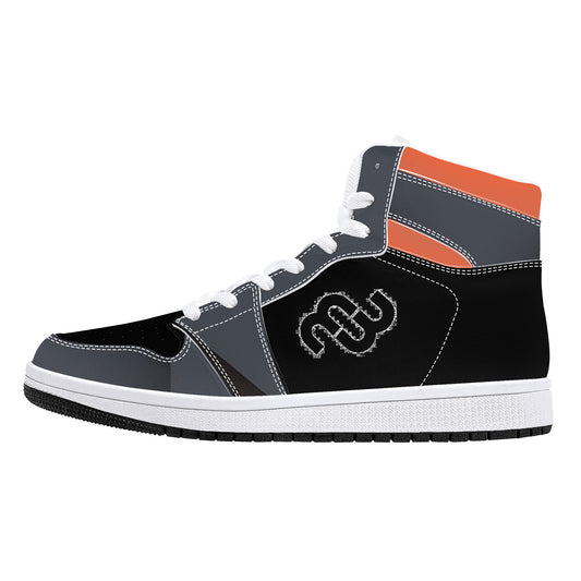 Money Bushae D16 High-Top Synthetic Leather Sneakers - White