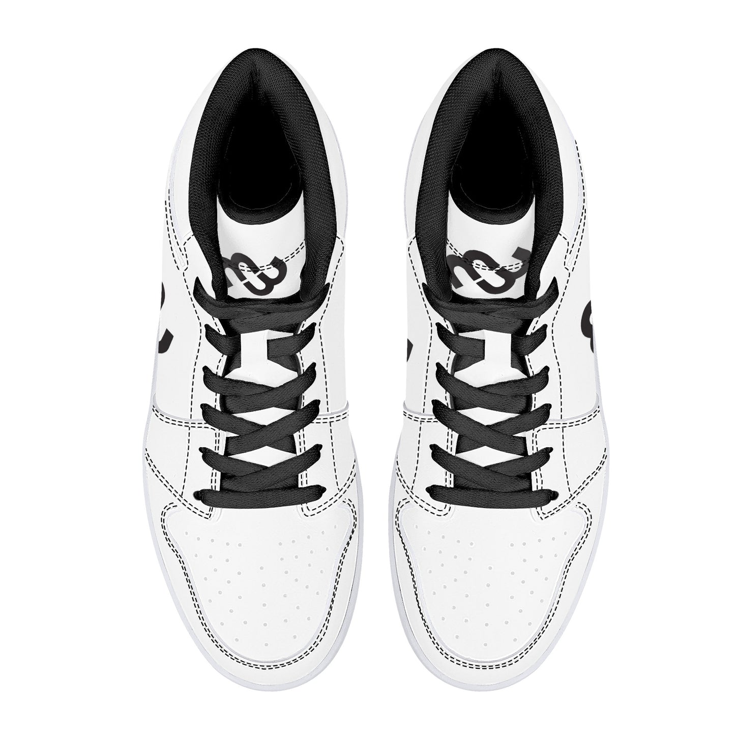 Money Bushae D16 High-Top Synthetic Leather Sneakers - Black White