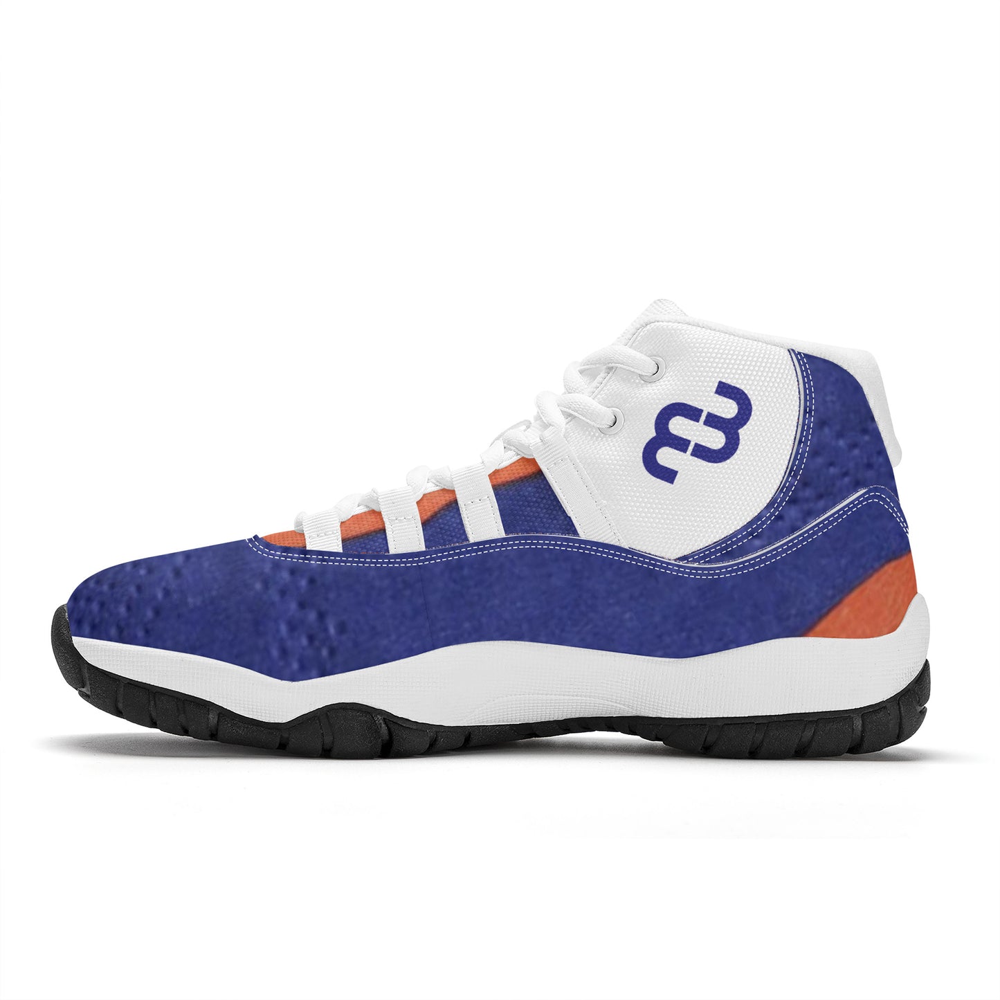 Money Bushae SF_S38 High Top Air Retro Sneakers - White Blue orange