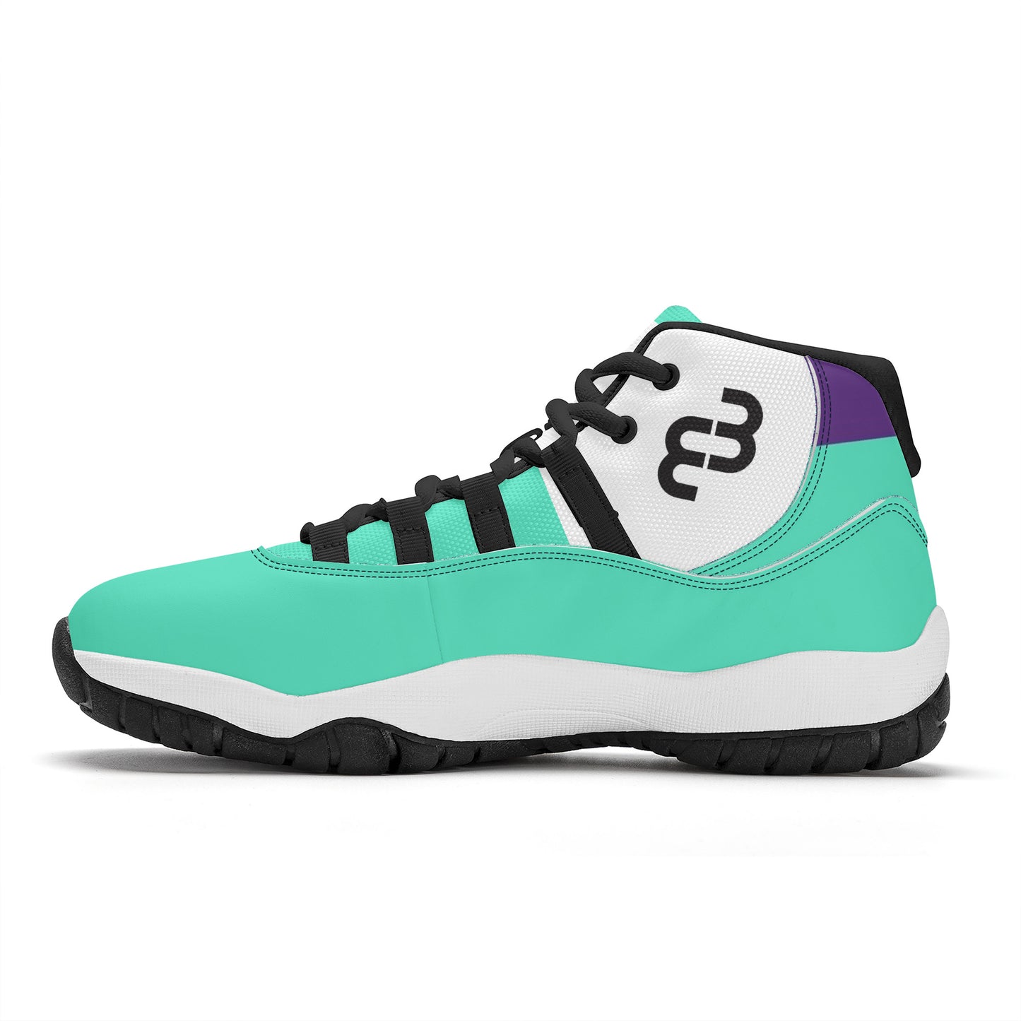 Money Bushae SF_S38 High Top Air Retro Sneakers - purple and turquoise