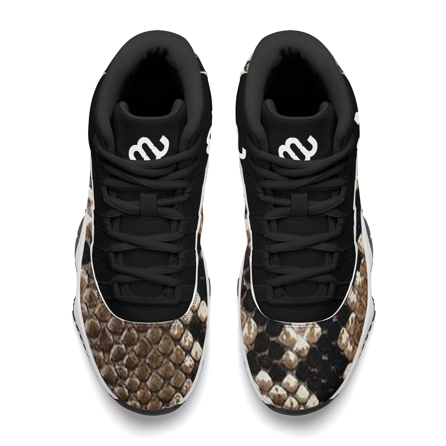 Money Bushae Snake skin SF_S38 High Top Air Retro Sneakers - Black